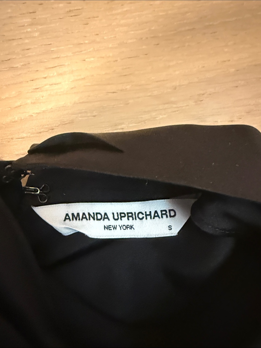 Amanda Uprichard Black Satin Halter Dress with Waist Tie - Picture 4 of 4